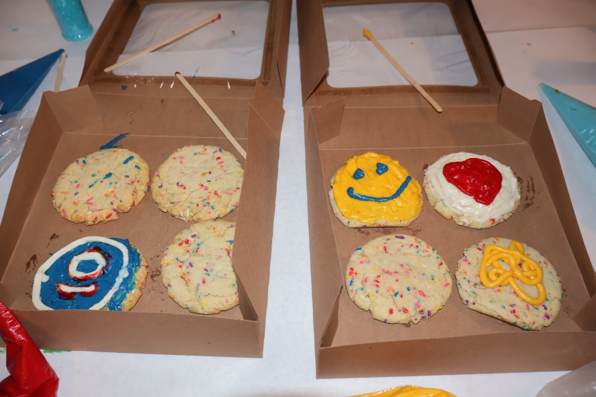 Guests decorated cookies.