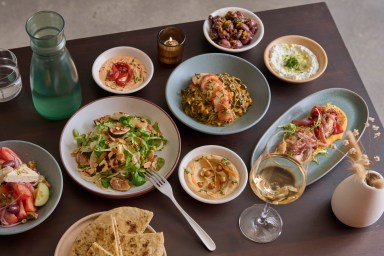 a Nerina tablescape full of menu items