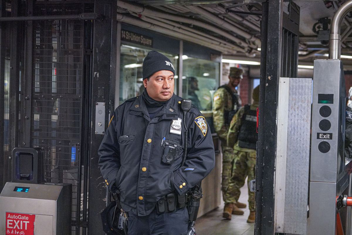 NYPD officer in subway system