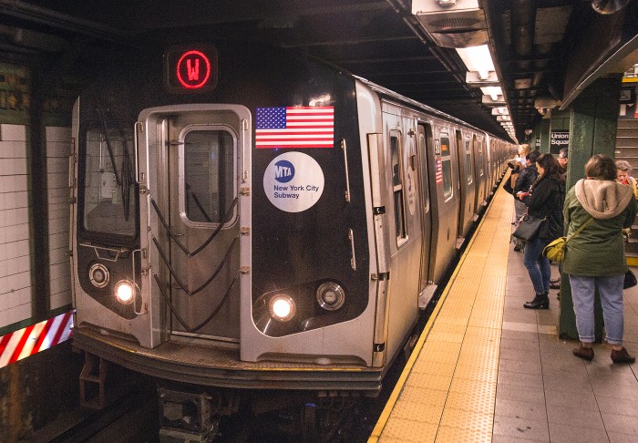 W train in Manhattan