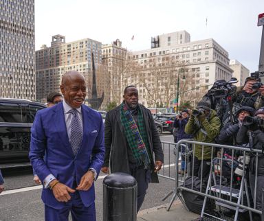 Mayor Adams arrives at federal court hearing