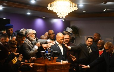 Brooklyn church members pray for Mayor Adams