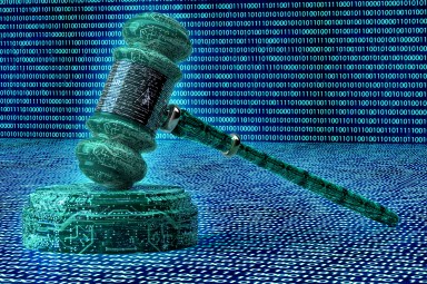 Cybersecurity gavel in court