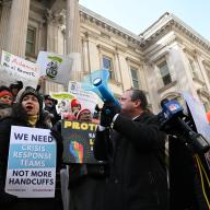 Lower Manhattan rally against Mayor Adams