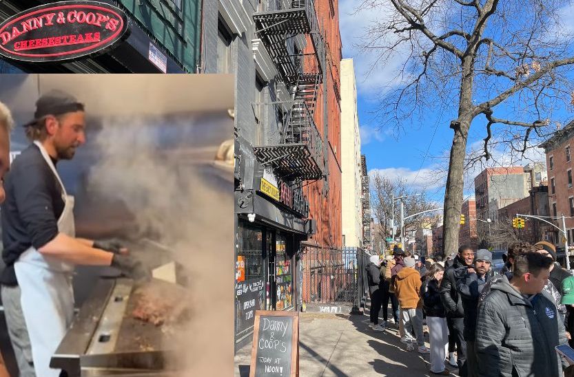 Crowd waits at Bradley Cooper's cheesesteak restaurant in East Village