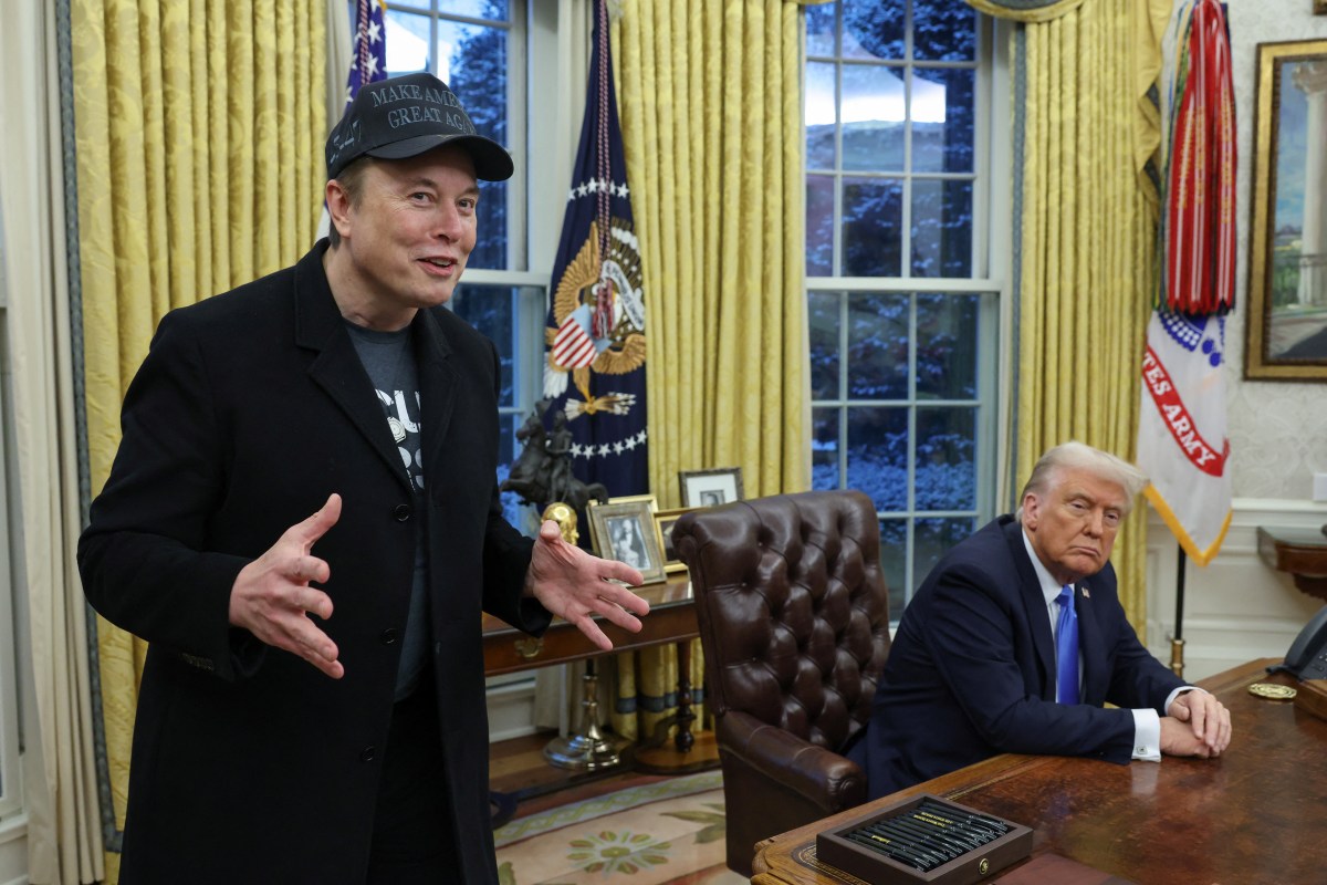 Elon Musk speaks next to U.S. President Donald Trump in the Oval Office of the White House in Washington, D.C., Feb. 11, 2025.