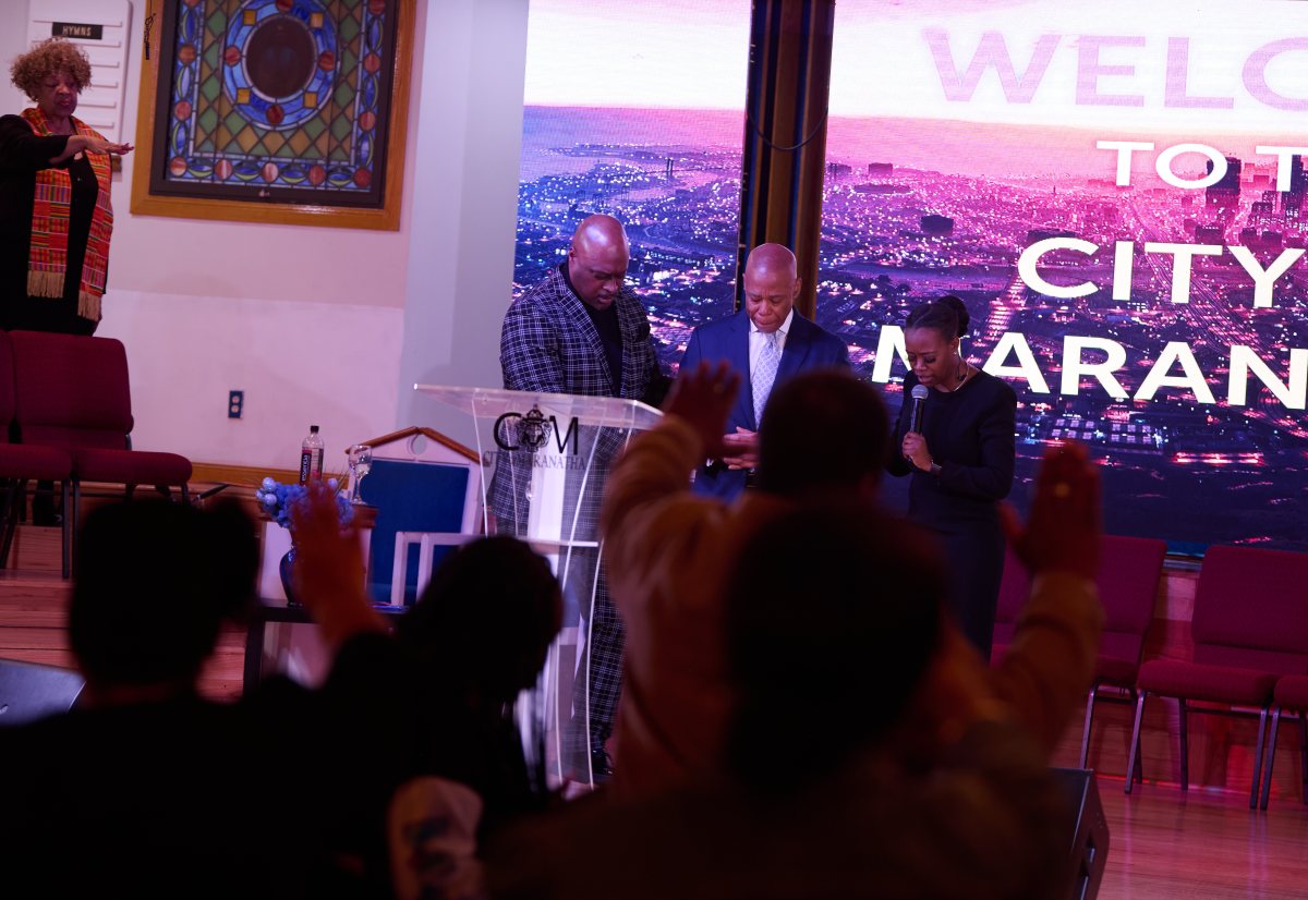 Church goers pray for Mayor Adams in Queens