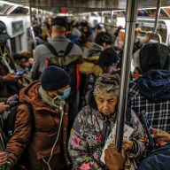 Crowded subway car in congestion pricing era