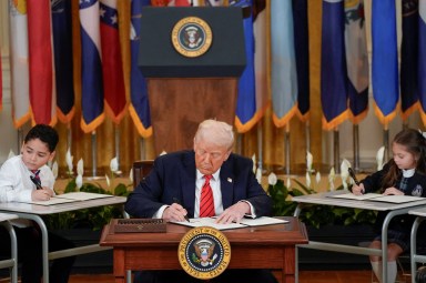 President Trump signs order abolishing US Department of Education