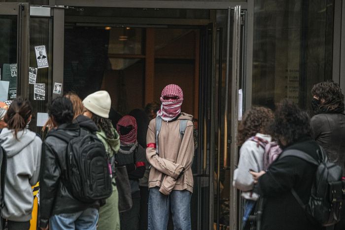 protestors at Barnard College