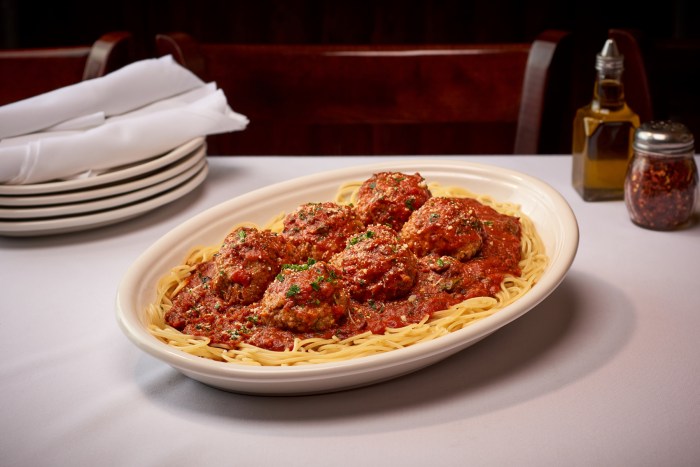 spaghetti and meatballs from Carmine's