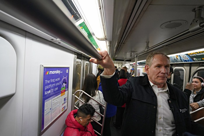 MTA Chair and CEO Janno Lieber riding the subway