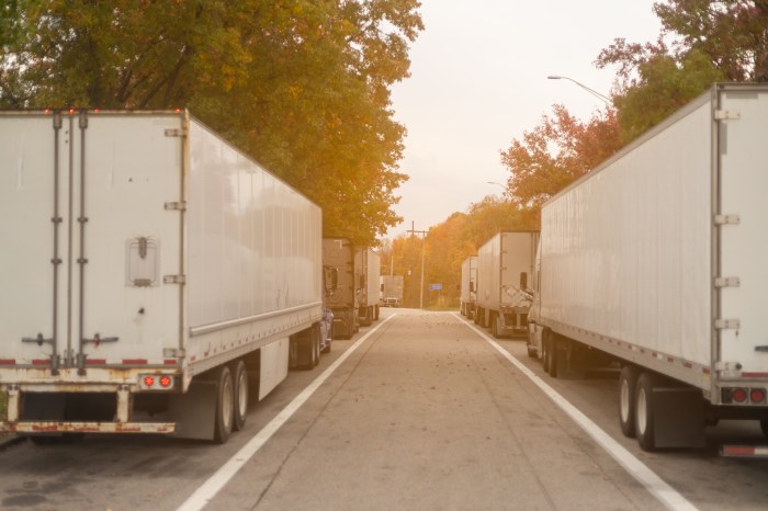 Truck parking on NYC street