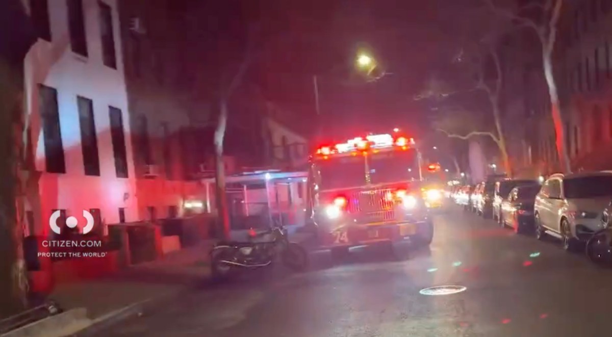 Fire truck at scene of Upper West Side fire