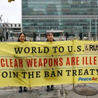 A coalition of peace groups called for the end of nuclear power.