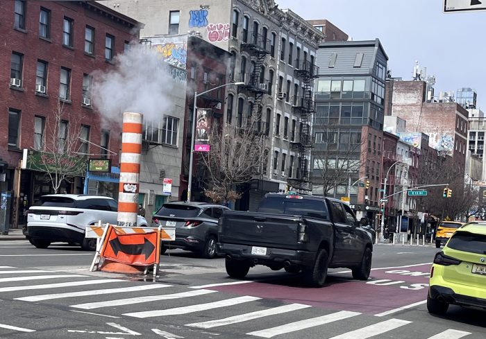 A steam stack on Manhattan streets